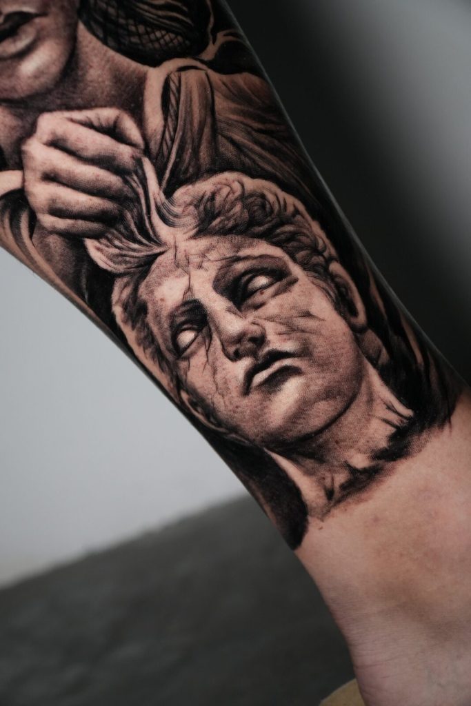 Black and grey realism tattoo by Sae Collective Studio in Uluwatu, Bali (02)